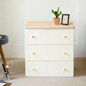 카밀라 템바보드 우드상판 플라스틱 서랍장 3단