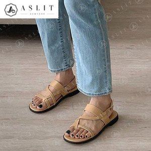 [기타][애슬릿] 쪼리 교차 스트랩 슬링백 여성 플랫 샌들 2cm