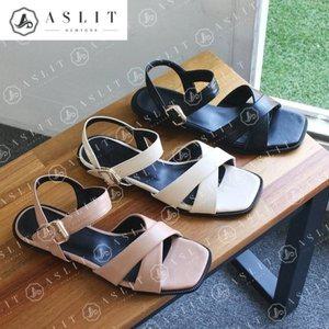 [기타][애슬릿] 데일리 스퀘어 토 여성 엑스 스트랩 샌들 2cm