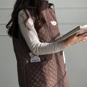 [한스갤러리]스마일조끼 겨울 누빔 기모 패딩 방한 앞치마