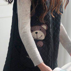 [한스갤러리]프렌즈조끼 겨울 누빔 기모 패딩 방한 앞치마