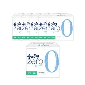 순수한면 제로 생리대, 대형 14입, 6개