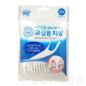 네오 교정용 치실 30P X 1개/교정치아 Y형 일회용 치실 이쑤시개