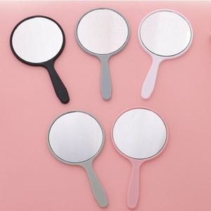 여행용 미니 손거울 메이크업 휴대용 미니 소형 원형 손잡이 손거울 컴팩트 포켓