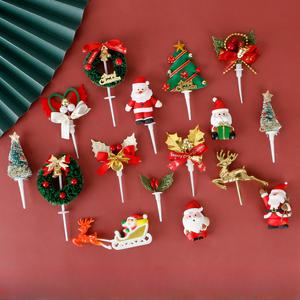 크리스마스 케이크 장식 세트 베이커리 케 카페 토퍼 꼬치