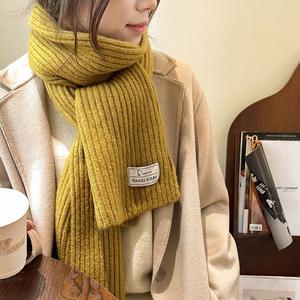 골지 롱 목도리 남녀공용 클래식 커플 머플러 베이직 니트목도리