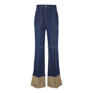 [롯데백화점]구찌 여성 708849 XDB56 4447 데님 와이드 레그 진 블루