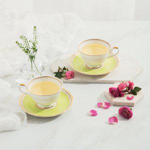 [한국도자기] 로얄 애플그린 커피잔 2인 세트