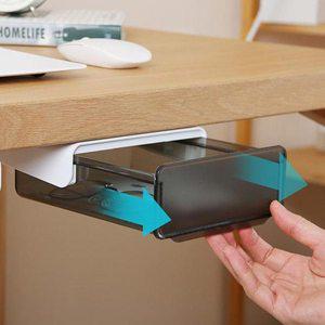[기타]테이블 소형 부착식 투명 서랍장 주방싱크대 접착식 언더서랍 식탁밑 책장 틈새수납