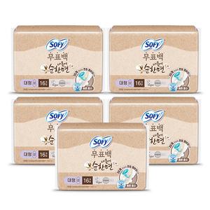 쏘피 내몸에 순한면 무표백 대형 16매, 5개