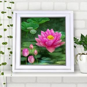 [감동갤러리] 연꽃그림액자 30 화이트액자9