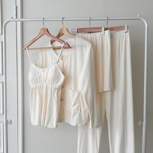 아트박스/뷰랩 [긴팔+나시+긴바지+반바지] 4피스 진주 셔링 파자마