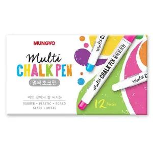 문교 멀티초크펜 단색 12본입/보드 마카펜/유리 플라스틱 어디든 사용