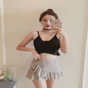 여성 비치웨어 체크 스커트 투피스 비키니 수영복[32154214]