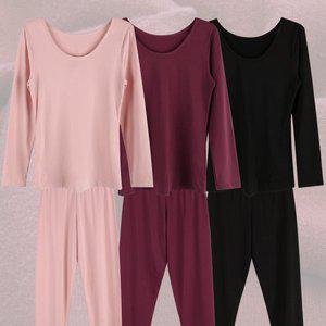 [위즈킴] 100% 국내산 여성 9부 발열 기모내복 겨울내의 내복세트 겨울 이너웨어(기모2212)