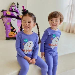 [보리보리/키키스토리]할로윈(보라) 코튼스판 긴팔 실내복