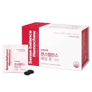 유한양행 센스밸런스 헤모 츄 30캡슐 츄어블 철분 영양제 푸룬맛