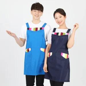 앞치마와가운 인쇄 자수 색동앞치마 한복무늬 H형 앞치마 어린이집 유치원 식당 주방 AE02BS