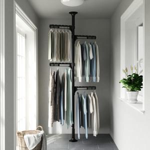 리우리빙 폴행거형 빨래건조대 옷걸이 블랙