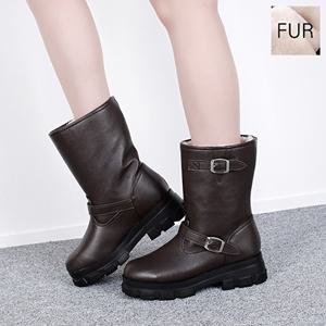 [아나이스]안감털 버클 미들부츠 5cm_F492 [무료배송]