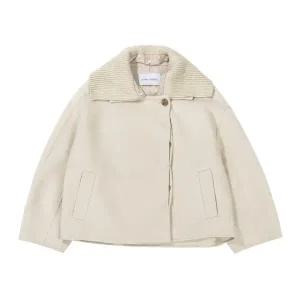 [코데즈컴바인](김해점) 니트카라 탈부착 숏 핸드메이드 코트 CID-HC505WA