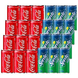 코카콜라 스프라이트 미니 캔 혼합 24개 1박스 소형 탄산 음료 종합 대량