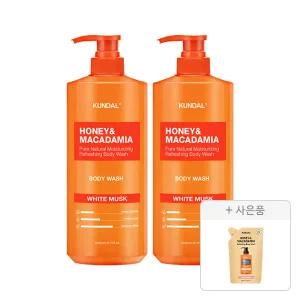 쿤달 네이처 바디워시 화이트머스크 1058ml, 2개+증정(바디워시 리필팩 베이비파우더향 400ml, 1개)