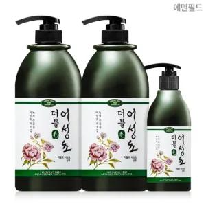 [에덴필드] 어성초 한방 추출물 두피케어 대용량 샴푸 1000ml 2개 + 샴푸 300ml / 모발 강화 약산성