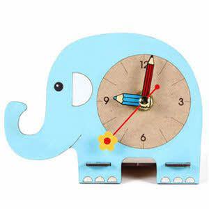 과학수업 탁상시계 만들기-코끼리 /나무조립