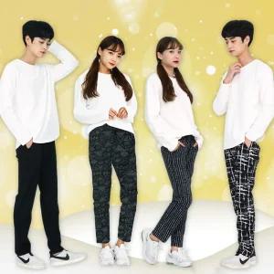 빅사이즈 남성 여성 겨울 융털 기모 바지 팬츠