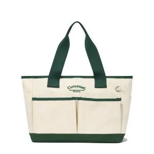 커버낫 아치 로고 빅 캔버스 토트백 에코백 그린 여성 캐쥬얼가방 여자직장인가방