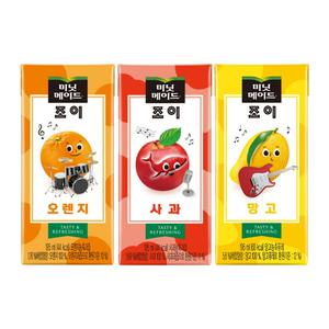 미닛메이드 조이 195ml 3종 오렌지/ 5팩+사과/ 5팩+망고/ 5팩=총15팩