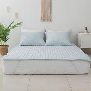 [OFLPQR9T]플라워 밴딩 침대패드 Q 블루 1P 패드 이불