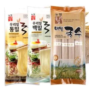 [농협] 우리밀 백밀/통밀/메밀국수 각400g(3봉/1200g)