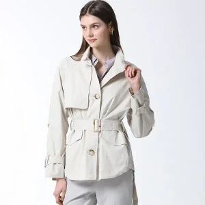 [하프클럽/쉬즈미스]싱글 버튼다운 하프 트렌치코트 (택가격 278000원)