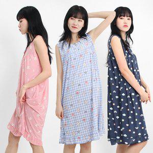 [기타]폭스 냉감 캐릭터 민소매 원피스 잠옷 E4 여성용