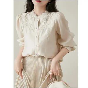 [알트베니] 진주넥라인블라우스