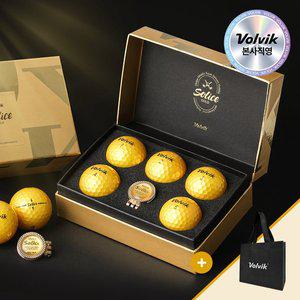 [볼빅][본사직영] 볼빅 뉴 솔리체 골드에디션 골프공 5구+골드볼마커 선물세트 (쇼핑백증정)