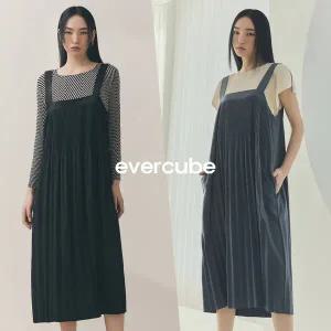 [런칭가 279000원] 에바큐브 플리츠 오버롤 원피스