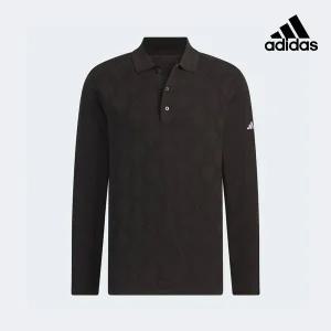 [아웃도어스/아디다스골프]아디다스골프 남성 니트 LS 폴로 긴팔티셔츠 블랙 HZ6079