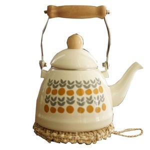 마이  수제 일본 복고풍 신선한 난로 끓는 차 법랑 주전자 찻 냉수 캠핑