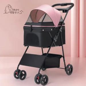 반려동물 강아지 유모차 캐리어 접이식 개모차 양방향 개폐 회전 바퀴형