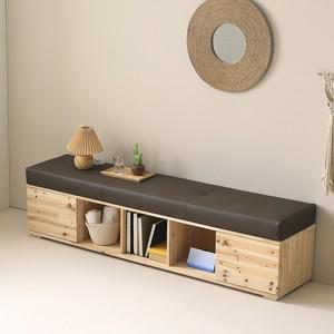 젠트 삼나무 인조가죽 1800 도어형 수납 벤치 DLA128