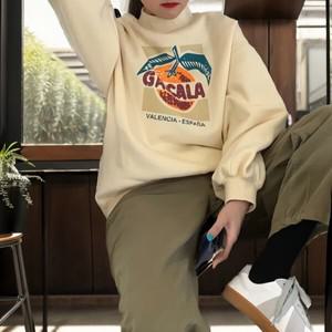 여성 목폴라 맨투맨 스타일 데일리룩 티셔츠 상의