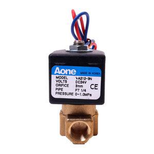 Aone솔레노이드밸브 물용 VA212-3N 1/4인치 DC24V 상시닫힘형 쏠밸브