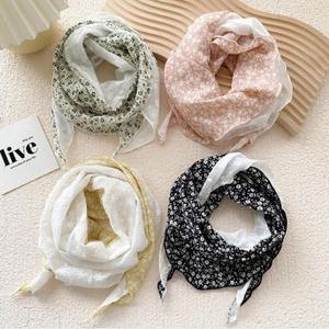 여자 레이어드 꽃무늬 SS 레이스 얇은 스카프