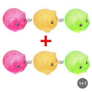 (돼지저금통 소형 1개+1개 =총2개) 칼라 투명 동전 동물 마나저금통(돼지저금통 소형 1개+1개 =총2개) 칼라