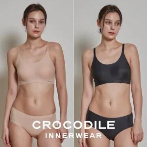 [크로커다일] 감탄브라 라이크라쉘론 스트랩 패드분리형 브라+팬티 4종세트
