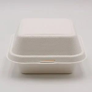 [이룸팩]펄프 용기 햄버거 포장 용기 B-003 화이트 50개 일회용 펄프 도시락