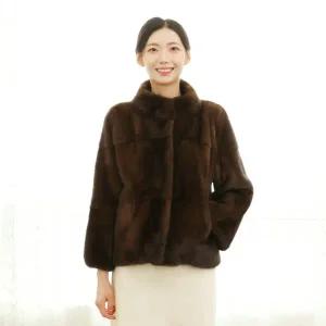 우진모피(WJ) 코펜하겐퍼 휘메일 브라운 밍크코트 국내생산 본사직영